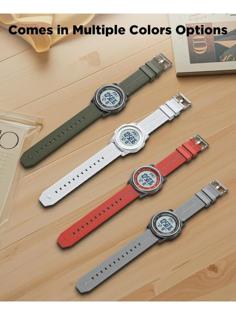 Ultra-Thin Waterproof Digital Sports Watch for Men & Women - 50M, Lightweight